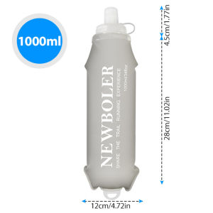 800ML 1000ML TPU Outdoor Sport Bottle Folding Soft Flask Drink Water Bottle for Running Camping Hiking Bicycle Fitness Water Bag