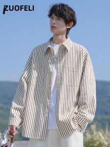 ZUOFEILI | Stripe Long Sleeve Mens Casual Fashion Thin Shirt