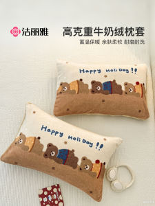 Winter Milk Velvet Pillowcases Coral Velvet Pillow Covers 48cm X 74cm Pair for Students Dormitories Machine Washable Rectangular