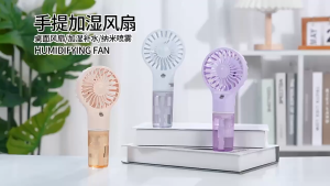 Portable Handheld Fan with Cooling Mist Spray - USB Rechargeable Ultra-Compact Water Humidifier - Ideal For Personal Outdoor