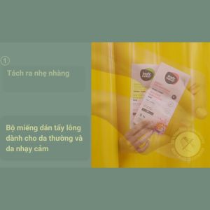 Bộ miếng dán tẩy lông cơ thể Body Natur Wax Strips Hair Removal Body Sensitive Skin 16+2 Wipes (khăn lau)