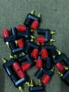 1PC 4mm Banana Socket Integrated Dual Speaker Amplifier Terminal Red Black Double Hexagonal/double Plum Blossom Head