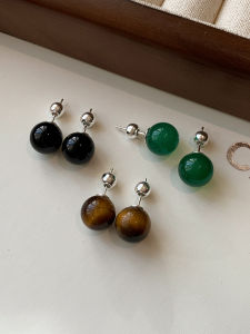CAFFTI | Chinese Style Green Jade Ice-Translucent Earrings