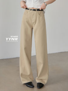 High Waist Wide Leg Cotton Denim Jeans Womens Straight Casual Pants Slimming Effect Autumn New Style YYNW Brand