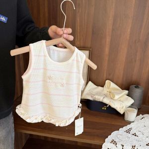 Girls Sleeveless Stylish Stripe T-Shirt