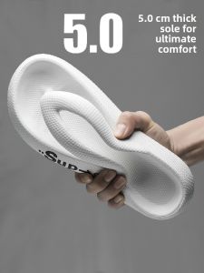 Mens Summer Casual Thong Slippers Soft Bottom Wear-resistant Thick Bottom Anti-slip Beach Outdoor Slippers Trendy Comfortable