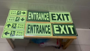 Emergency Exit Fire Extinguisher Sign Glow in the Dark Cut Out Luminous Sticker in Sintra