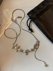 CAFFTI | Long Pearl Decorated Necklace for Women New Luxury
