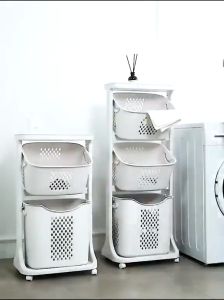[TANA] Kệ Đa Năng Đựng Quần Áo Đồ Dùng Thực Phẩm Nhà Bếp Bằng Nhựa Plastic 3 Tầng Có Bánh Xe Việt Nhật