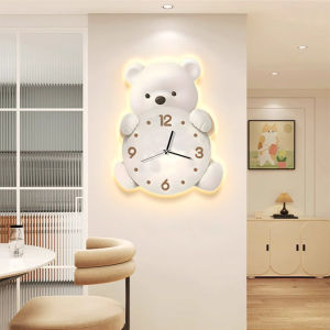 YIYUXUAN | Bear Style Living Room Wall Clock Non-Drilling Installation