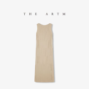 Handmade Double Sided Pleat Simple Elegant Style Dress