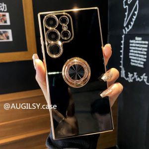 New S23ultra Ring Holder Phone Case Full Cover Anti-Fall for Samsung S24 FE S22+ Advanced Galaxy S21 Protective Case Luxury S20plus High End Women