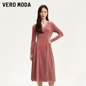 Vero Moda | Đầm Dài V-Neck Lụa Cổ Điển Phong Cách Audrey Đẹp Nhẹ Nhàng