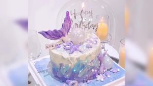 Purple Little Mermaid  Topper Under the Sea  Decoration Seashell  Topper Mermaid Tail  Topper Mermaid Party Supplies Sea