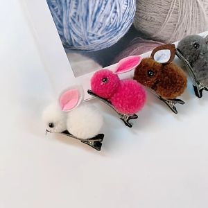 JEPIT RAMBUT BENTUK KELINCI BAHAN HALUS GAYA KOREA JEPIT BUNNY POM POM IMPORT HAIR CLIP KELINCI