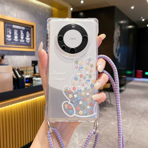 Fashionable Acrylic Phone Case with Short Wrist Strap Handheld Cartoon Design for   17 pro Max Simple Couple Style