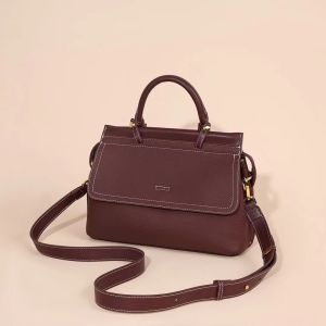 Royal Bagger Top-Handle Bags for Women Genuine Cow Leather Fashion Vintage Shoulder Crossbody Bag Commuter Handbag 1311