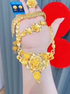 Set bộ trang sức cưới chuẩn 24.k kèm hộp nhung E.69
