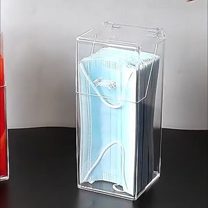 Kotak Penyimpanan Masker Akrilik Transparan Anti Debu Penyimpanan Kotak Tempat Masker Organizer Box Serbaguna