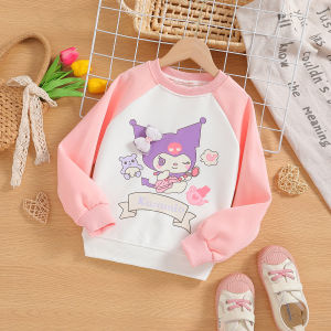 Girls Spring Autumn Hoodie Set Cartoon Character Design Korean Style Cotton Inner Sleeveless Clothing for Big Kids