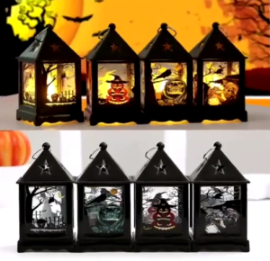 Đèn Lồng Halloween Mini LED 3D Trang Trí Treo hoặc Để Bàn Ánh Sáng Huyền Bí Decor Tiệc Lễ Hội