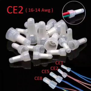Set 100 đầu nối dây điện CE2 cách nhiệt 16-14 Awg nắp chụp đầu cuối