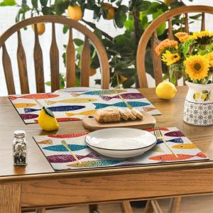 1pcs Colorful Fish Print Placemats - Rectangular Table Mats for Dining & Coffee Tables Ideal for Home Decor & Holiday Parties