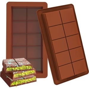 Bộ Khuôn Làm Sôcôla Silicon Cỡ Lớn Với Thiết Kế Thanh Sâu Dày 1 Inch Dùng Làm Sôcôla Pistachio Dubai Và Sử Dụng Tại Nhà