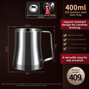 Creative Large Capacity Stainless Steel Beer Mug