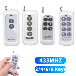 Kebidumei | 433Mhz Wireless RF Remote Control 1527 Learning Code Transmitter 2 4 6 8 Keys Long Range For Smart Home Garage Door Opener
