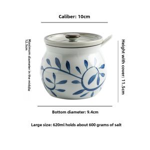 Defective High Temperature Resistant Cans Ceramic Chinese Seasoning Seasoning and Salt Box Suit Kitchen Lard Pepper Jar Oil Tank