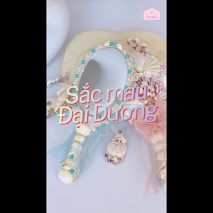 Gương Cầm Tay Vỏ Sò Size Lớn Handmade - Gương Trang Điểm Đi Biển Mùa Hè Decor Chụp Ảnh Xinh Xắn