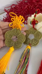 Dây treo đồng tâm dây treo hoa mai 5 cánh vật phẩm phong thủy may mắn
