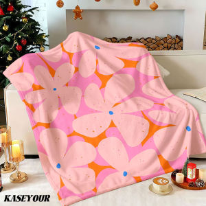 Beast Kingdom | Tangerine Petal Burst Winter Summer Flannel Blanket Throw Fleece Soft Fuzzy Plush Cozy Fleece Blankets for Sofa Ideal Gifts