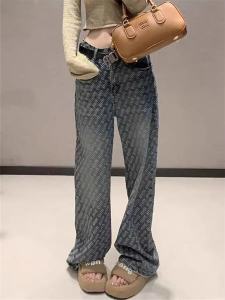 กางเกงยีนส์ทรงตรงเอวสูงสไตล์ย้อนยุคสำหรับผู้หญิง กางเกงขายาวทรงหลวมสบาย ๆ ทรงหลวม ทรงสลิม ทรงฤดูใบไม้ร่วงปี 2025