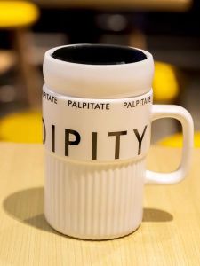 Cốc Cà Phê Bằng Gốm Sứ Sang Trọng Có Nắp Và Tay Cầm Gương Cốc Đựng Trà Sữa Di Động Cho Cặp Đôi Dùng Tại Nhà Và Ngoài Trời