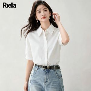 puella | French Minimalist White Short Sleeve Shirt