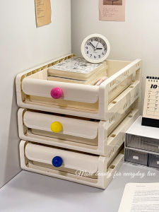 กล่องจัดระเบียบโต๊ะทำงานแบบลิ้นจี่สำหรับสำนักงาน ชั้นวางของบนโต๊ะหินขาว กล่องจัดระเบียบสำหรับหอพักนักเรียน