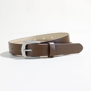 Retro Brown Belt Womens Casual Decorative Accessory for Skirts Jeans Workwear Leather Belt Alloy Buckle Soft Surface