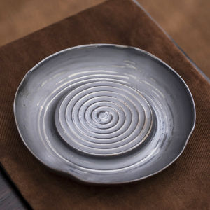 Stoneware Pot Bearing Plate Tea Table Retro Purple Clay Pot Tureen Ceramic Storage Kettle Support Dry Bubble Kettle Mat Water Drop Container Tray