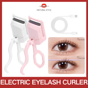 NATURAL STYLE Heated Eyelashes Curler USB Rechargeable Electric Eyelash Curlers with 2 Level Temp Quick Heating & Long-Lasting Curling Effect