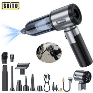 SUITU 2-in-1 Handheld Car Vacuum & Tire Inflator Multifunctional Wireless Portable Air Pump Vacuum Cleaner ForCar Bike Ball Home