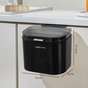 Modern Style Home Use Trash Can Long Cylinder Shape PET Material Kitchen Bathroom Wall Mounted Mr Grocery SIFUI78885