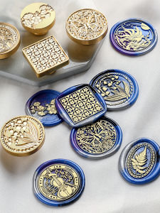 European Style Retro Fire Seal Stamp Envelope Sealing Wax Cufflinks Letter Animation Copper Head Fire Seal Wax Granules Set