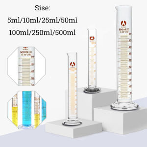 1PCS 5ml-500ml Thick Glass Measuring Cylinder Set Professional Graduated Lab Cylinders for Chemistry School Science Experiment