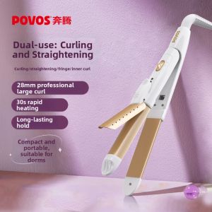 POVOS | Small Multifunction Hair Straightener Curling Iron Portable Easy-to-use