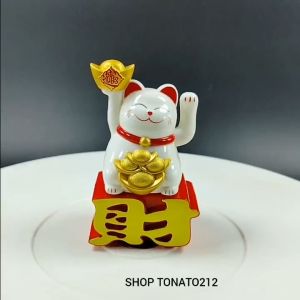 MÈO THẦN TÀI MÈO MAY MẮN MANEKI NEKO VẪY TAY NĂNG LƯỢNG MẶT TRỜI