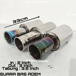 KNALPOT MOBIL SPOON FULL STAINLESS SUARA NGEBAS GAHAR UNTUK SEMUA MOBIL