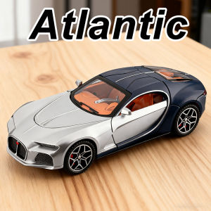 1:32 Atlantic Tourbillon Car Model Alloy Diecast Toys Doors Opened Sound Light Pull Back Miniature Models Office Table Ornaments