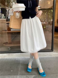 Lace Trim Dots Skirt